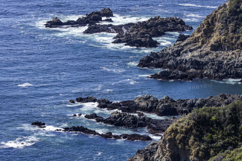 Waves crashing against rocky Big Sur Coast