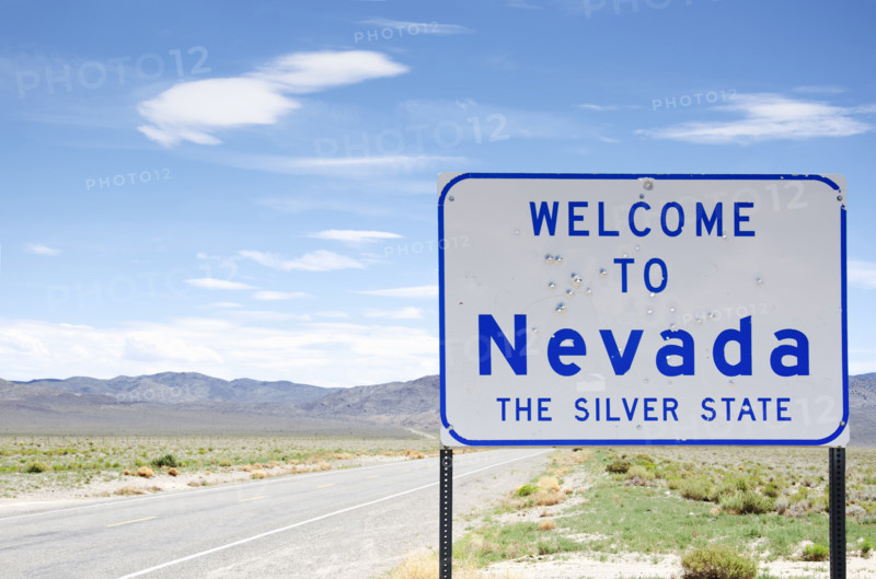 Nevada welcome sign on roadside