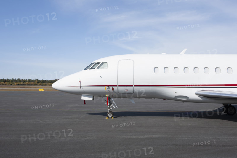 Private Jet on tarmac at rural airport