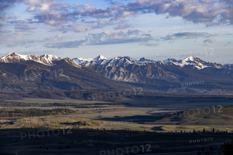 Snowcapped Sawtooth Mountains from Galena Overlook
