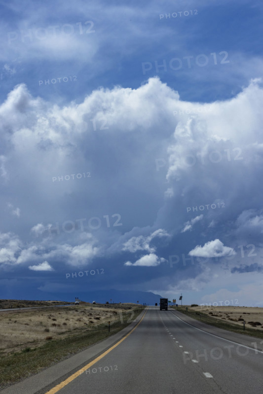 Dramatic sky above desert highway