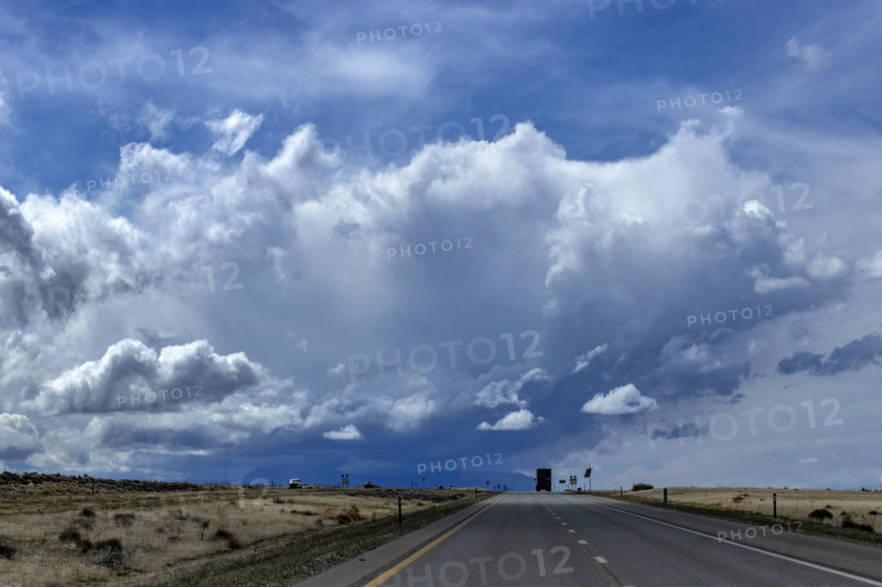 Dramatic sky above desert highway