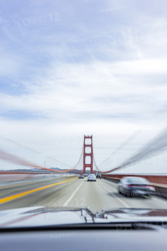 Traffic on Golden Gate Bridge, motion blur