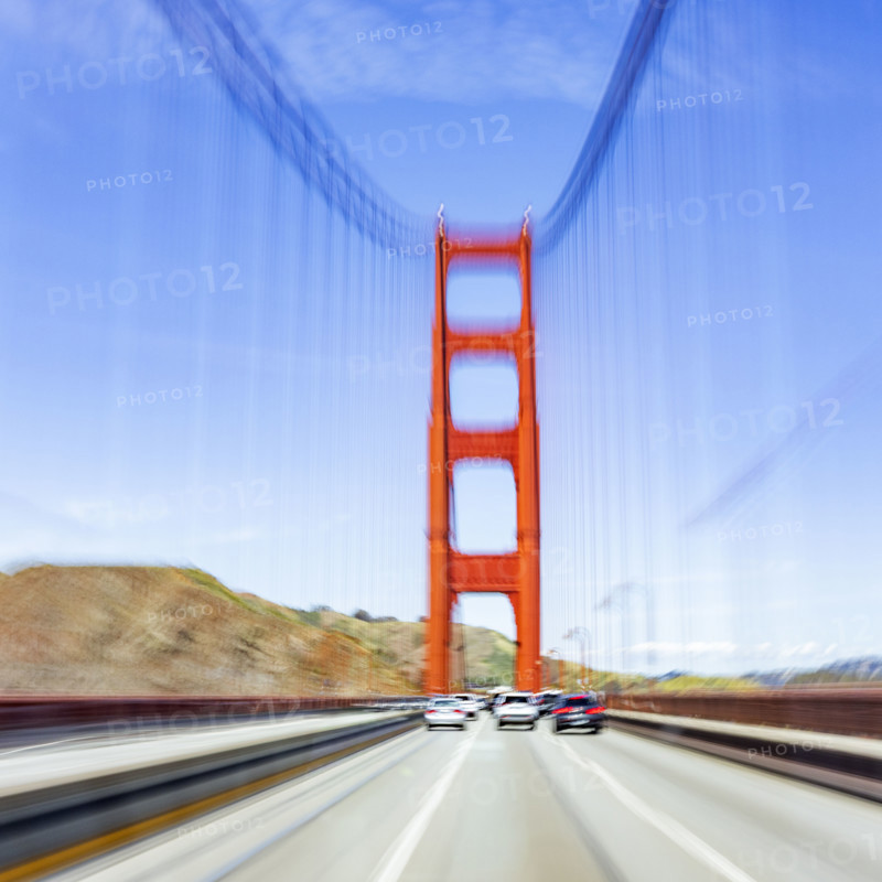 Traffic on Golden Gate Bridge, motion blur