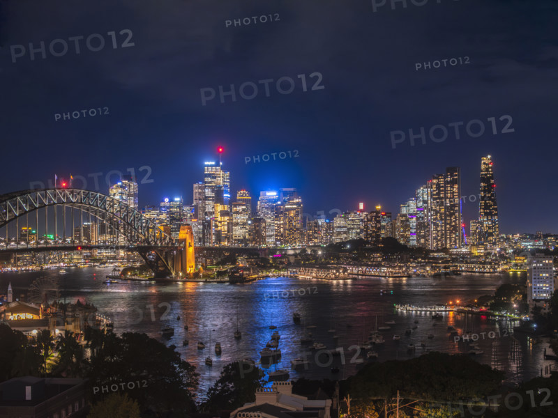 Sydney CBD illuminated at night