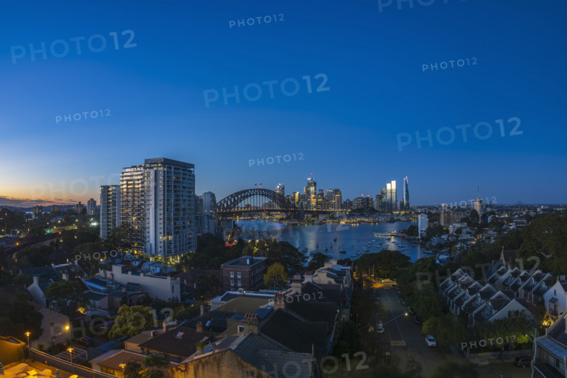 Residential district and Sydney CBD at sunrise