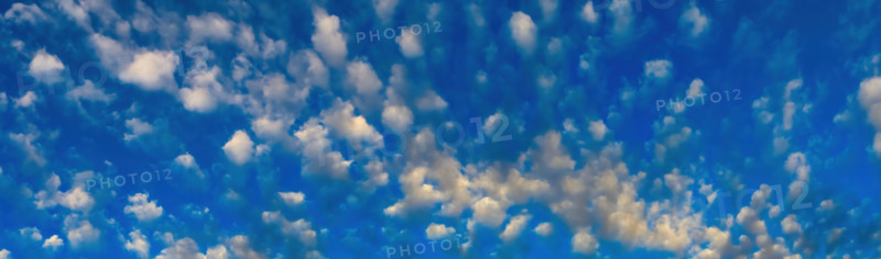 White puffy clouds against blue sky. Boca Raton, Florida, United States