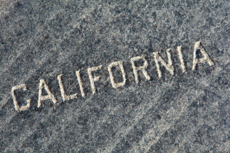 California carved in gray stone. Charleston, South Carolina, United States