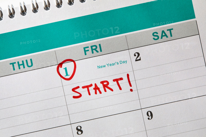 Close-up of January 1st on calendar. New york City, New York State, United States