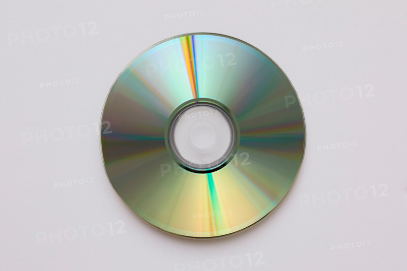 Compact disc on white background. New York City, New York State, United States