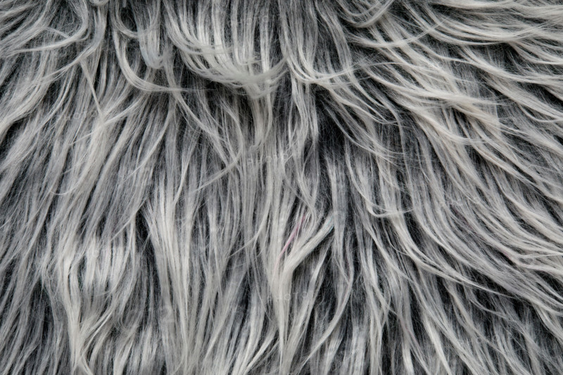 Close-up of fake gray fur. New York City, New York State, United States