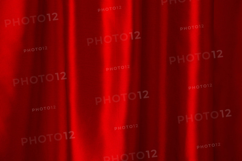 Close-up od red satin curtain. New York City, New York State, United States