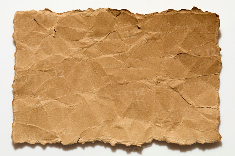 Torn wrinkled paper on white background. New York City, New York State, United States