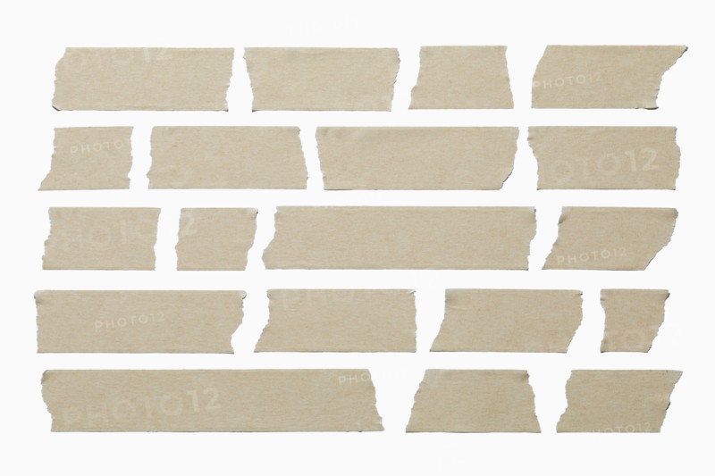 Multiple strips of tape on white background. New York City, New York State, United States