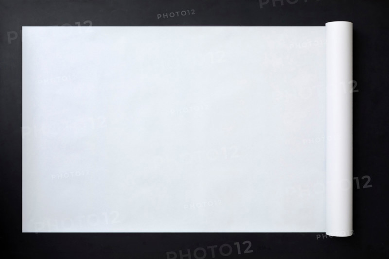 Blank banner paper on black background. New York City, New York State, United States