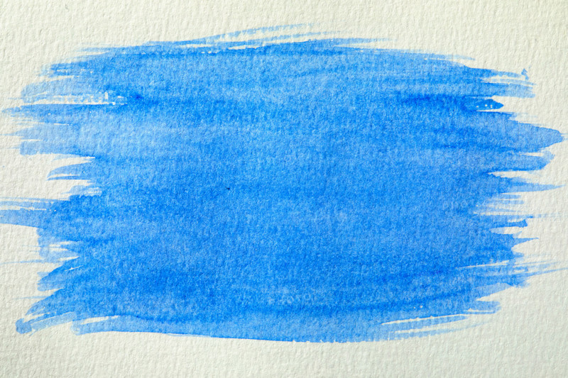 Abstract blue watercolor on paper. New York City, New York State, United States