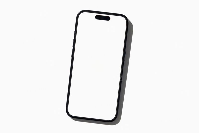 Blank smart phone on white background. New York City, New York State, United States