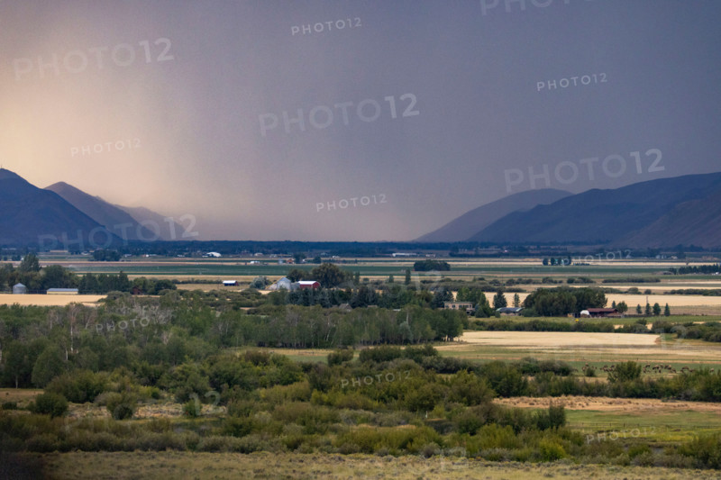 Stormy sky above Wood River Valley . Bellevue, Idaho, United States