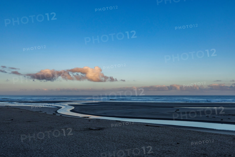 Ecola Creek flowing into Pacific Ocean. Cannon Beach, Oregon, United States