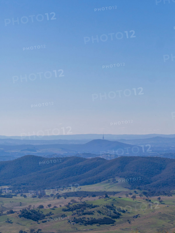 Black Mountain Tower viewed from Gibraltar Peak. Canberra, Australian Capital Territory, Australia