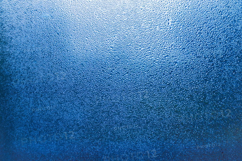 Condensation patterns on glass with cool tones. Leura, New South Wales, Australia