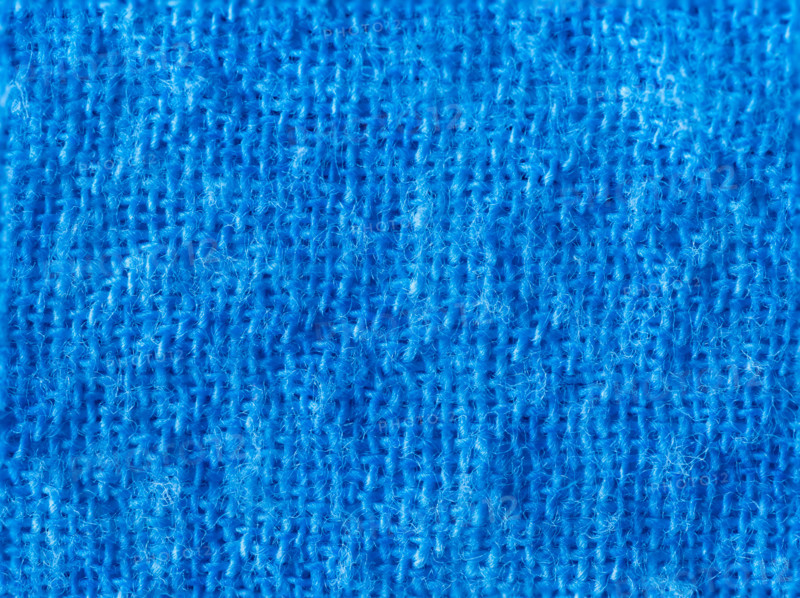 Textured detail of blue linen blend fabric. Leura, New South Wales, Australia