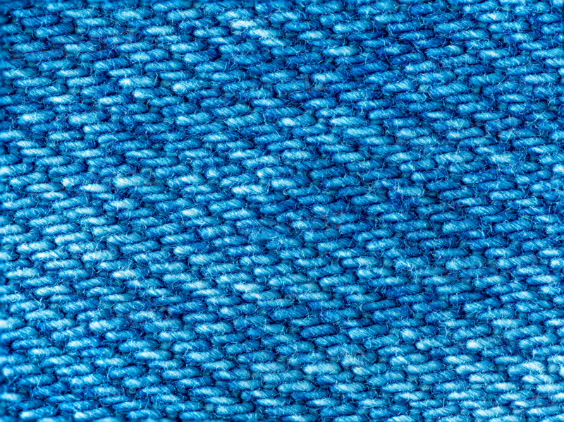 Textured detail of blue denim. Leura, New South Wales, Australia