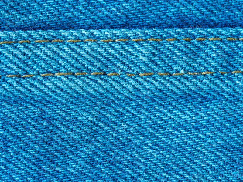 Textured detail of blue denim. Leura, New South Wales, Australia
