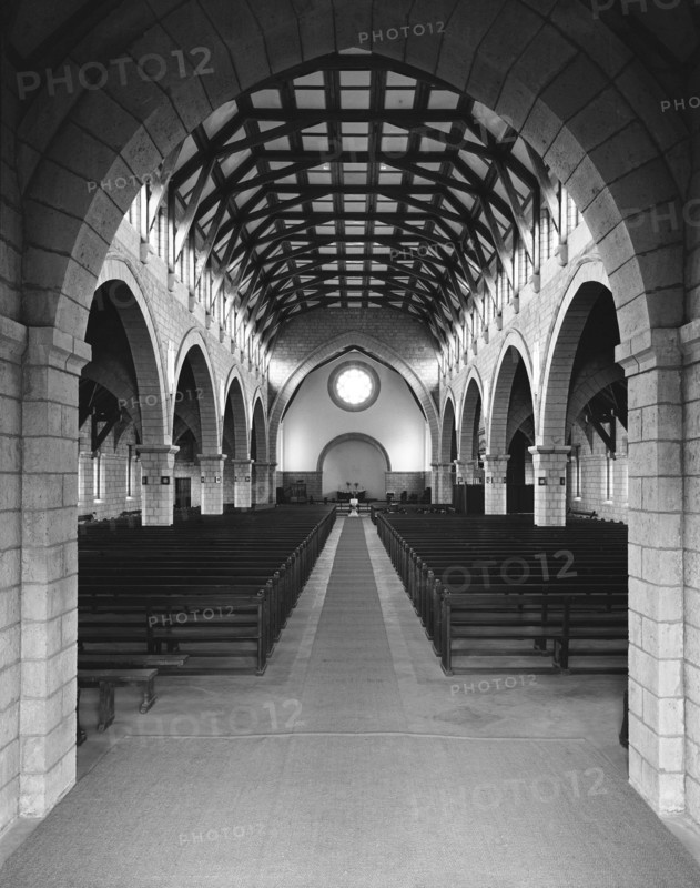 St Stephen's church. Symmetrical view of the interior of St Stephen's church. Kenya, 9 September 1954. Kenya, Eastern Africa, Africa.