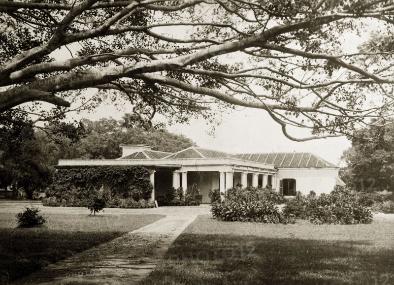 Bangalore mess building. A garden path leads up to an Indian Army mess building. Bangalore, India, circa 1880. Bangalore, Karnataka, India, Southern Asia, Asia.
