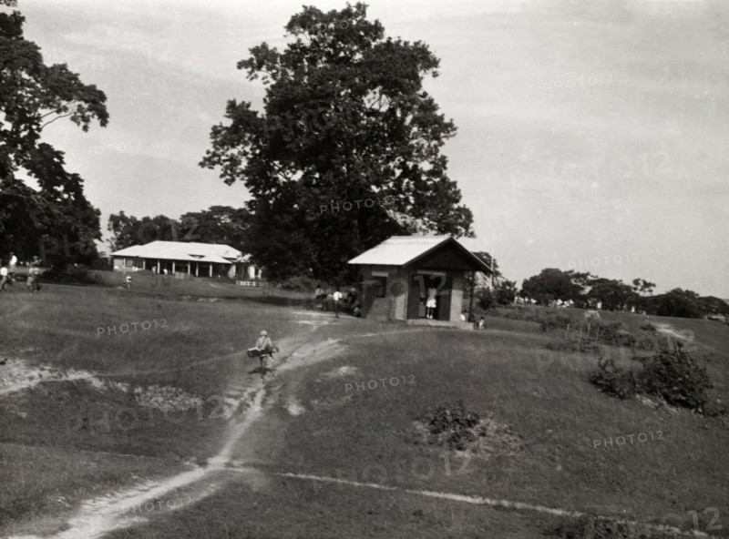 Rangoon Golf Club. View, looking towards the new club house, of the golf course at Rangoon Golf Club. Rangoon (Yangon), Burma (Myanmar), circa 1952. Yangon, Yangon, Burma (Myanmar), South East Asia, Asia.