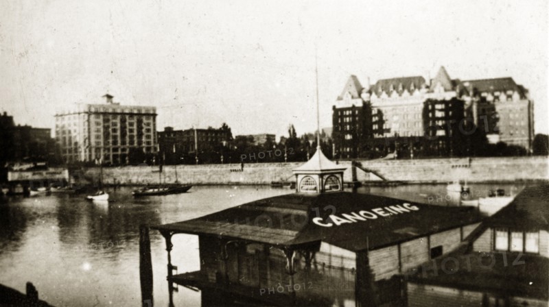 Victoria harbour. View of the inner harbour showing the Empress Hotel in the background. Victoria, Canada, 21 June-4 July 1924. Victoria, British Columbia, Canada, North America, North America .