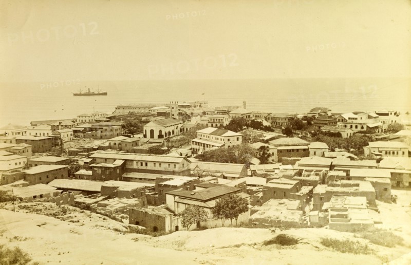 View across Cape Coast, 1917. View out to sea across the city of Cape Coast. Cape Coast, Gold Coast (Ghana), 1917. Cape Coast, Central (Ghana), Ghana, Western Africa, Africa.