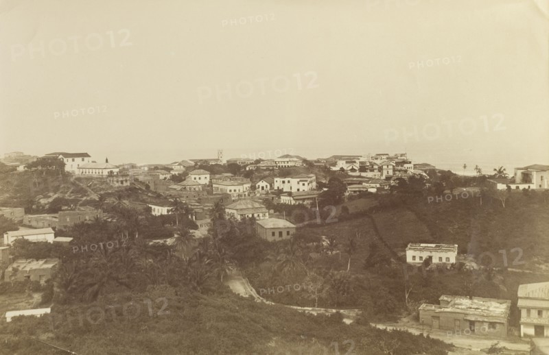 Cape Coast, Ghana. Cape Coast landscape looking out to sea. Gold Coast (Ghana), 1917. Cape Coast, Central (Ghana), Ghana, Western Africa, Africa.
