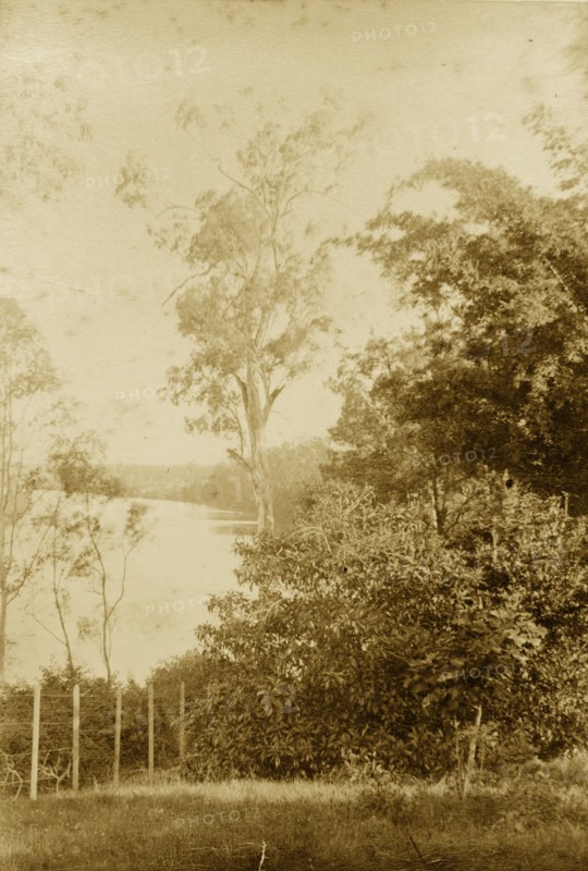 View of the Brisbane river at Witton. View from a hillside of the Brisbane river at Witton, today known as Indooroopilly. Indooroopilly, Australia, circa 1890. Indooroopilly, Queensland, Australia, Australia, Oceania.