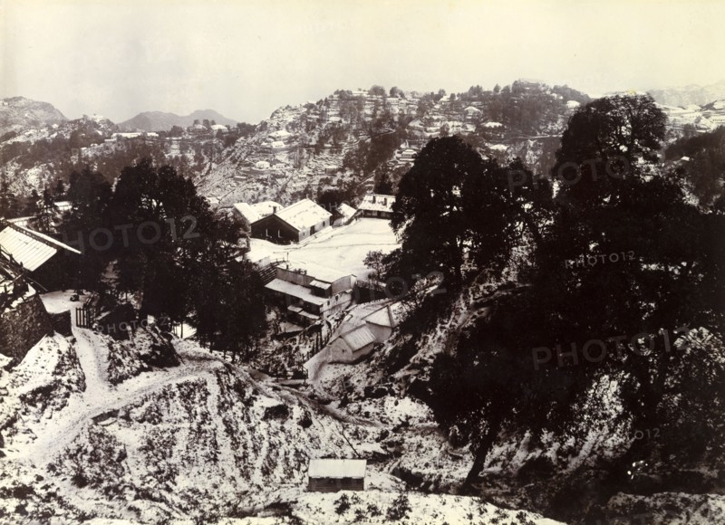 View of Mussoorie. View of Mussoorie after a hailstorm on Easter Day. Mussoorie, India, 23 April 1905. Mussoorie, Uttaranchal, India, Southern Asia, Asia.