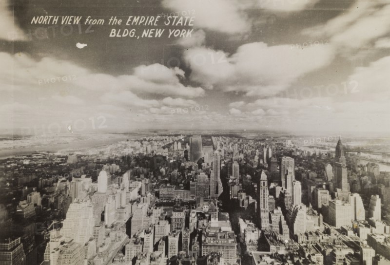 North view of Manhattan Island. View, facing north, of Manhattan Island, taken from the top of the Empire State Building. New York, United States of America, circa 1942. New York, New York, United States of America, North America, North America .