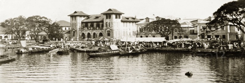 The waterfront at Lagos. The waterfront at Lagos showing the Elder Dempster building. Lagos, Nigeria, circa 1925. Lagos, Lagos, Nigeria, Western Africa, Africa.