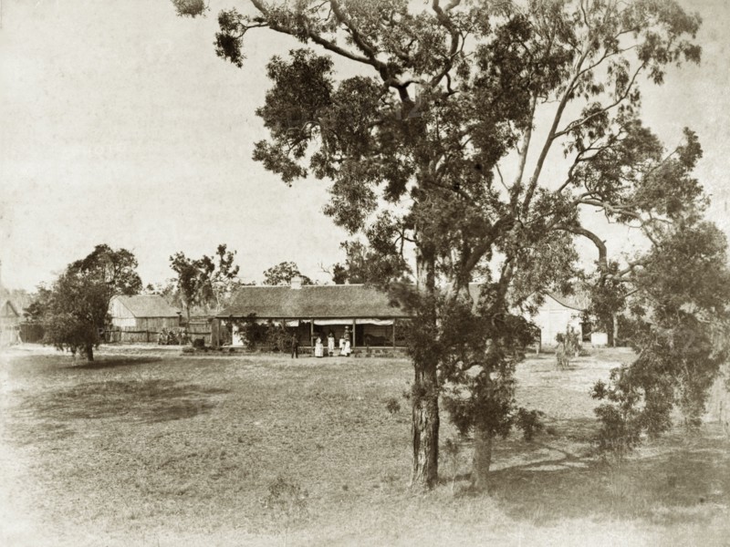 Homestead at 'Kurrowah'. Homestead of 'Kurrowah' pastoral station, near Cecil Plains. Toowoomba, Australia, circa 1888. Toowoomba, Queensland, Australia, Australia, Oceania.