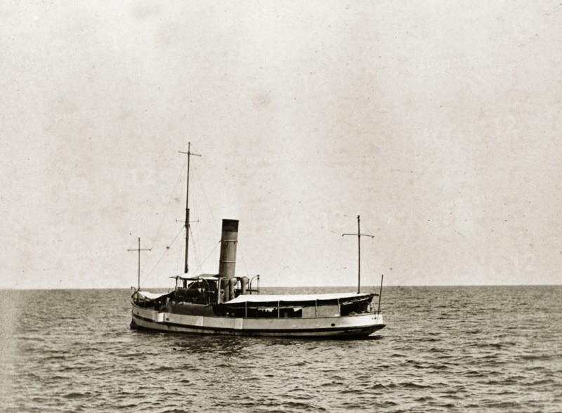 Armed launch 'Harold'. Harold', an armed launch boat belonging to the Persian Gulf Operations Fleet. Probably the Persian Gulf, circa 1900., Middle East, Asia.