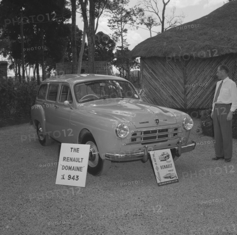 Renault Domaine. A new Renault Domaine car, on display at the Pan African stand at the Royal Show with a sale price of ?943. Kenya, 25 September 1957. Kenya, Eastern Africa, Africa.