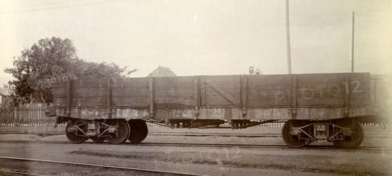 Jamaica Railway wagon. A railway wagon inscribed 'J. RY. No.46', sits on rails at a siding. Jamaica, circa 1895. Jamaica, Caribbean, North America .
