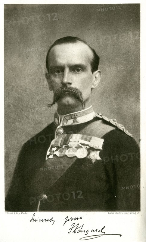 Frederick John Dealtry Lugard. Signed portrait of the Right Honourable Frederick John Dealtry Lugard (1858-1945), Baron Lugard of Abinger. An English military officer, Lugard was also an explorer and colonial administrator in Africa, and at one time, the Governor of Hong Kong. Location unknown, circa 1900.