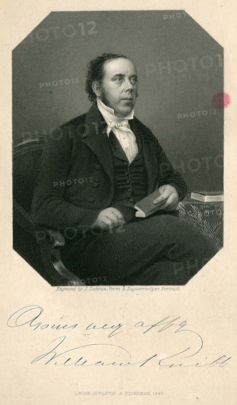 William Knibb. Signed portrait of William Knibb (1803-1845), an English Christian missionary who travelled to Jamaica in 1824 to lead the fight against the slave trade. Location unknown, circa 1847.