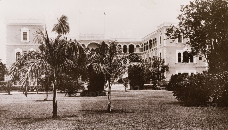 The Governor General's palace in Khartoum. Exterior view of the colonial-style Governor General's palace in Khartoum. The palace was built on the site where British General Charles George Gordon (1833-1885) was killed during the Battle of Khartoum (1884-5) by Sudanese Mahdist forces. Khartoum, Sudan, circa 1910. Khartoum, Khartoum, Sudan, Eastern Africa, Africa.