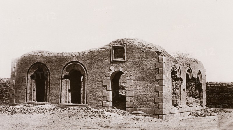 The 'Mahdi's' tomb at Omdurman. The remains of Muhammad Ahmad Allah's tomb, destroyed by British troops during the Battle of Omdurman in 1898. Omdurman, Sudan, circa 1910. Omdurman, Khartoum, Sudan, Eastern Africa, Africa.