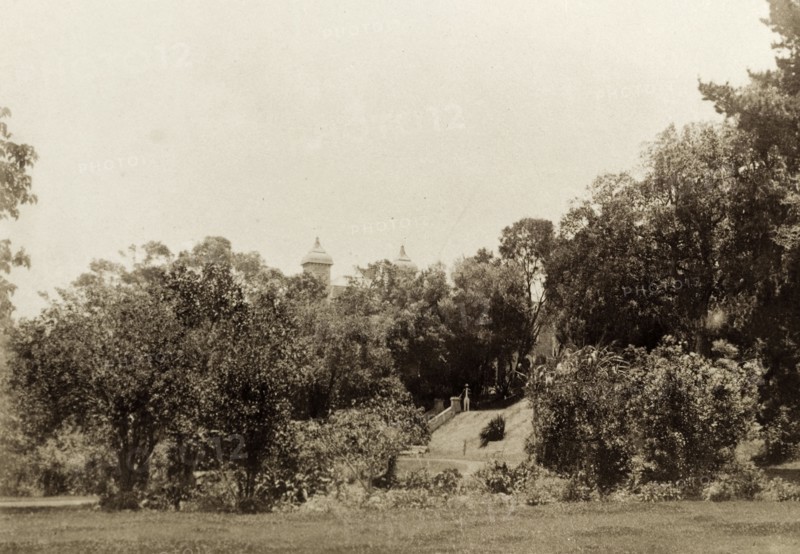 Government House through the trees, Perth. A glimpse of Perth's Government House, seen through the trees. Perth, Australia, circa 1901. Perth, West Australia, Australia, Australia, Oceania.