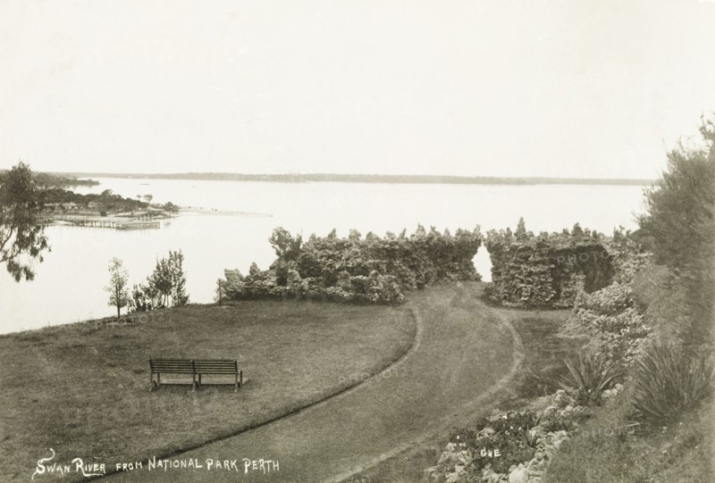 View of the Swan River, Perth. View of the Swan River, taken from Perth's National Park. Perth, Australia, circa 1901. Perth, West Australia, Australia, Australia, Oceania.
