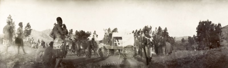 Carriage bestowed to the Queen Regent of Swaziland. A carriage bestowed to Labotsibeni Gwamile Mdluli, the Queen Regent of Swaziland, on behalf of Sir Arthur Lawley (1860-1932), Lieutenant Governor of the Transvaal, at an 'indaba' (council). Near Mbabane, Swaziland, 24 August 1904. Mbabane, Hhohho, Swaziland, Southern Africa, Africa.