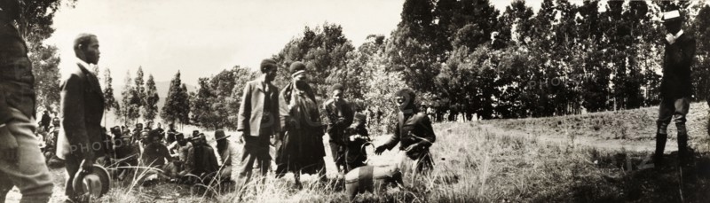 Sobhuza II, King of Swaziland, with toys. Five year old Sobhuza II, the King of Swaziland, inspects a toy elephant and trumpet given to him by Lady Annie Lawley at an 'indaba' (council) held between his grandmother, Queen Regent Labotsibeni, and British officials. Near Mbabane, Swaziland, 24 August 1904. Mbabane, Hhohho, Swaziland, Southern Africa, Africa.